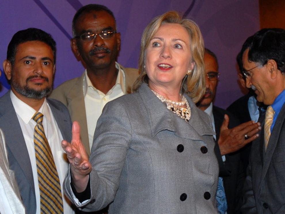 Hillary Clinton durante su visita.