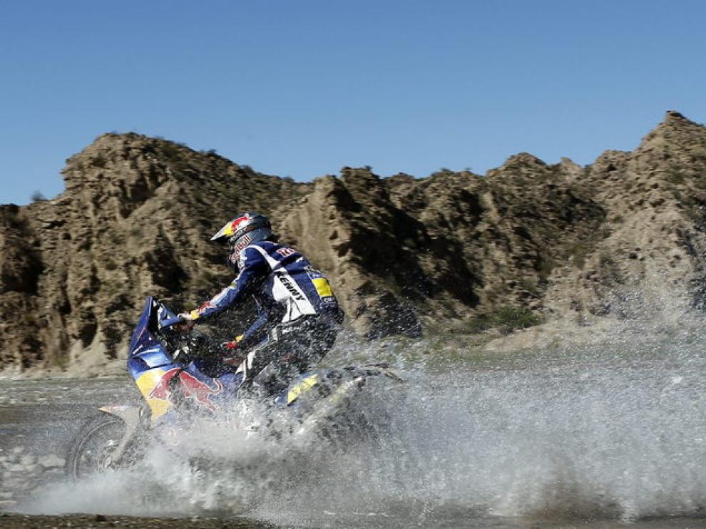 El piloto francés Despres, con su KTM, en el Dakar