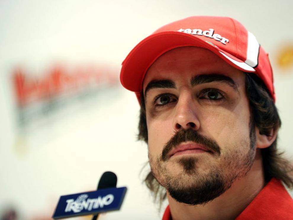 Fernando Alonso durante la rueda de prensa