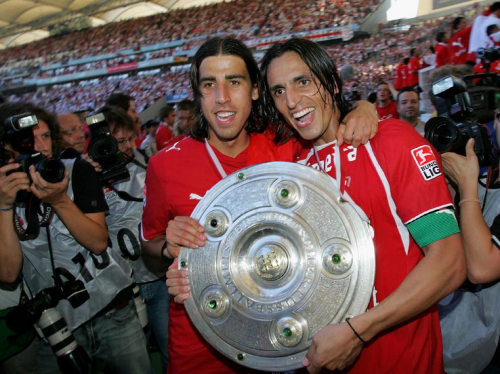 Fernando Meira (derecha) junto al ahora madridista Khedira, en la etapa en el Stuttgart