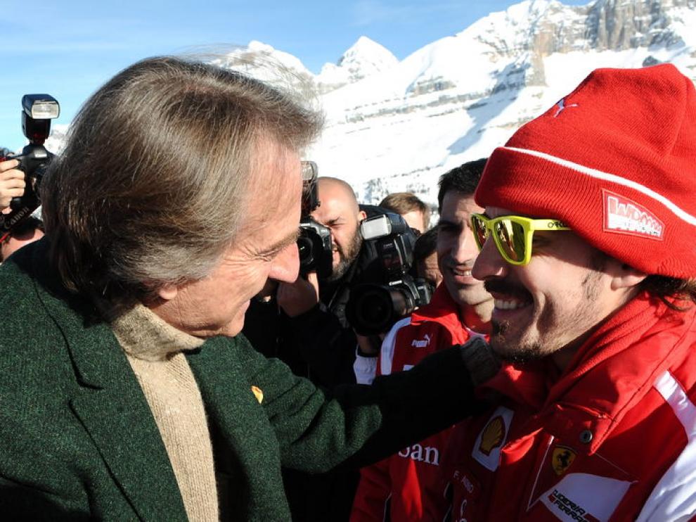 Montezemolo junto a Fernando Alonso.