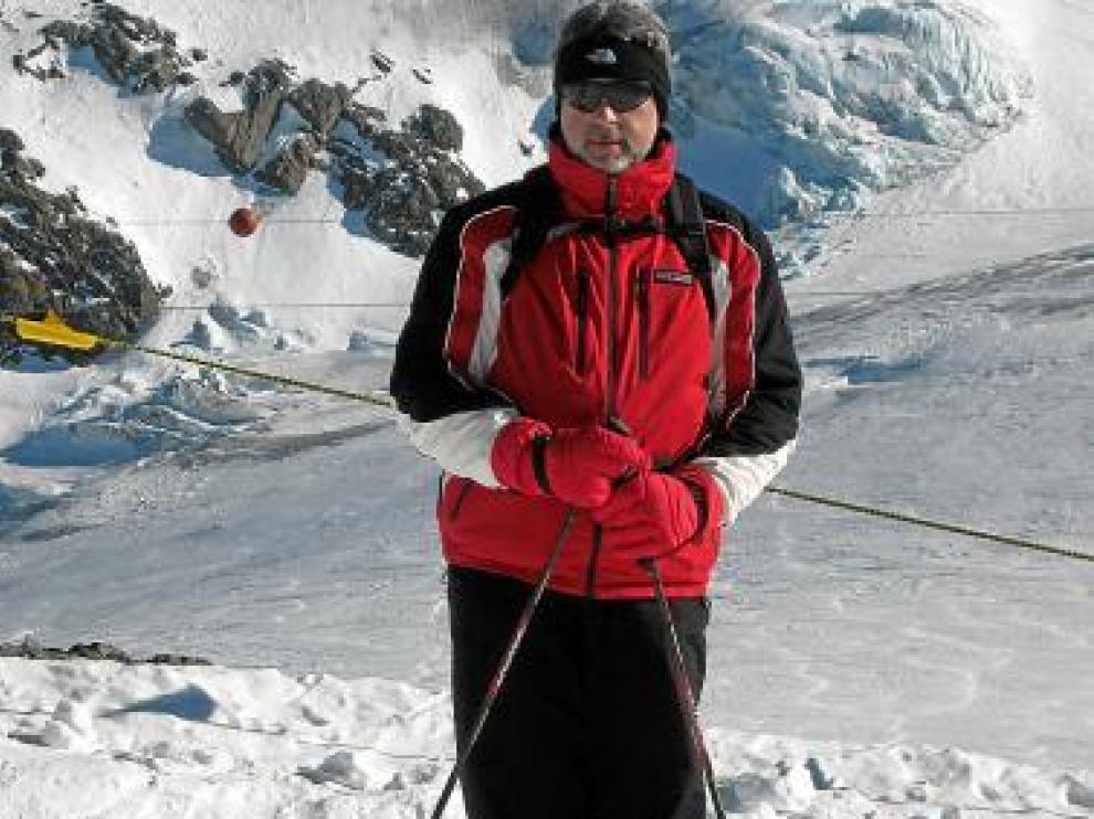 Fernando Lafuente, en una de sus escapadas a los Alpes.
