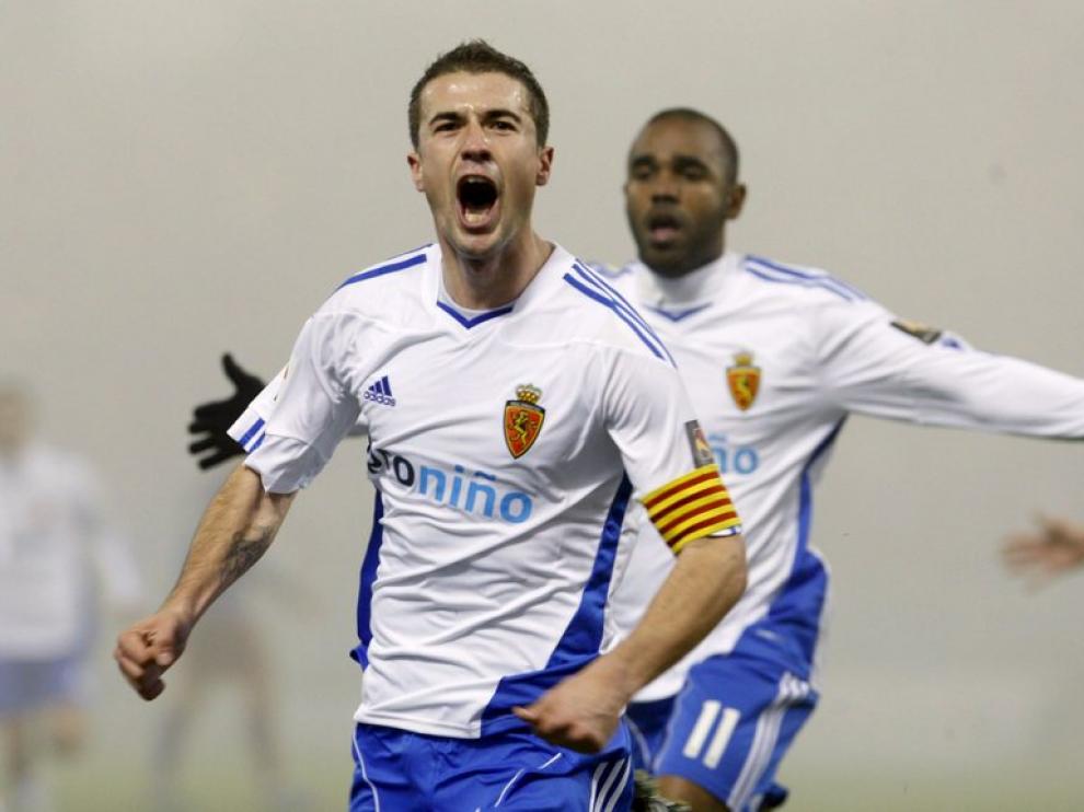 Gabi celebra el gol.