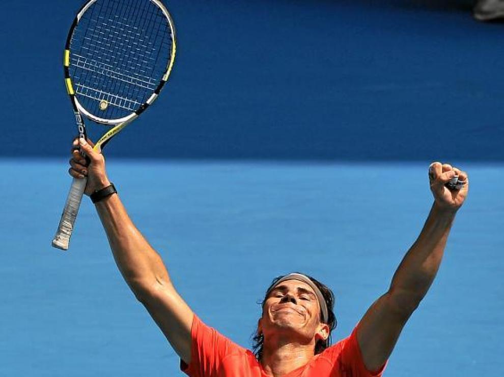 Rafael Nadal, durante un partido de exhibición