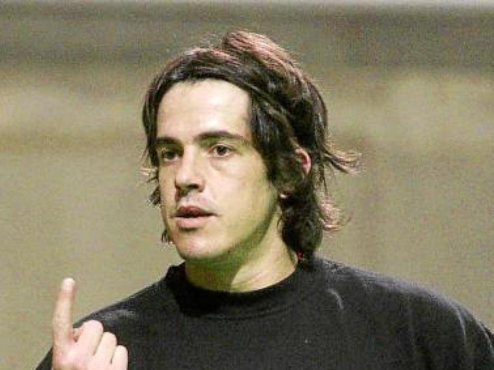 Julio Rodríguez, en un entrenamiento del Obearagón en el Palacio.