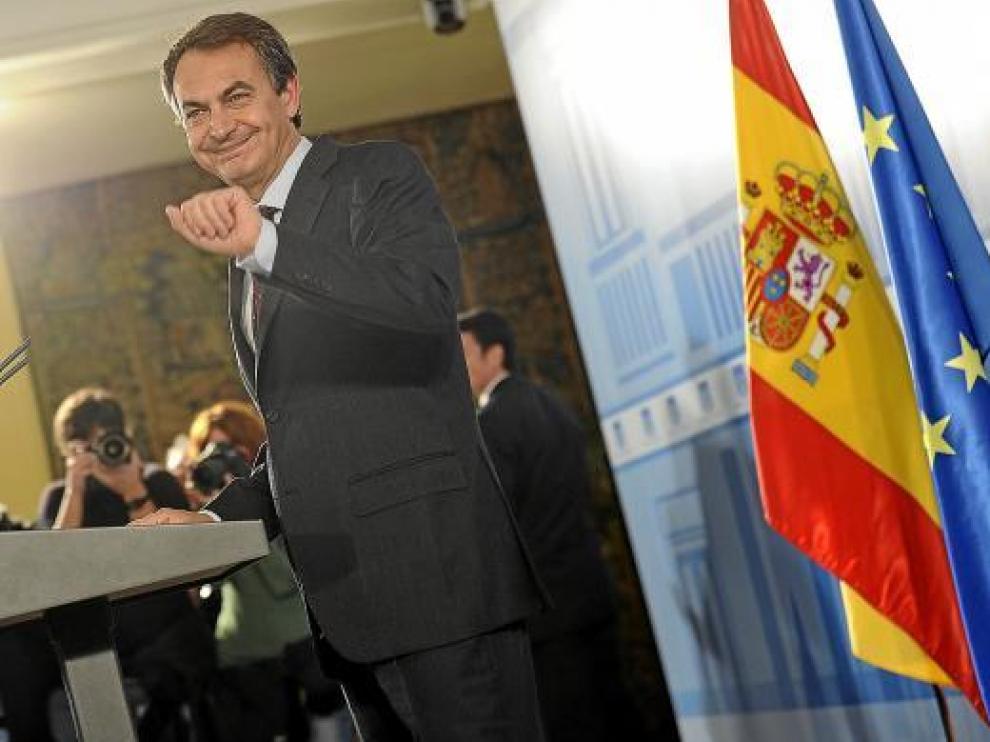 Rodríguez Zapatero, durante una comparecencia en la Moncloa el pasado m¡ércoles.