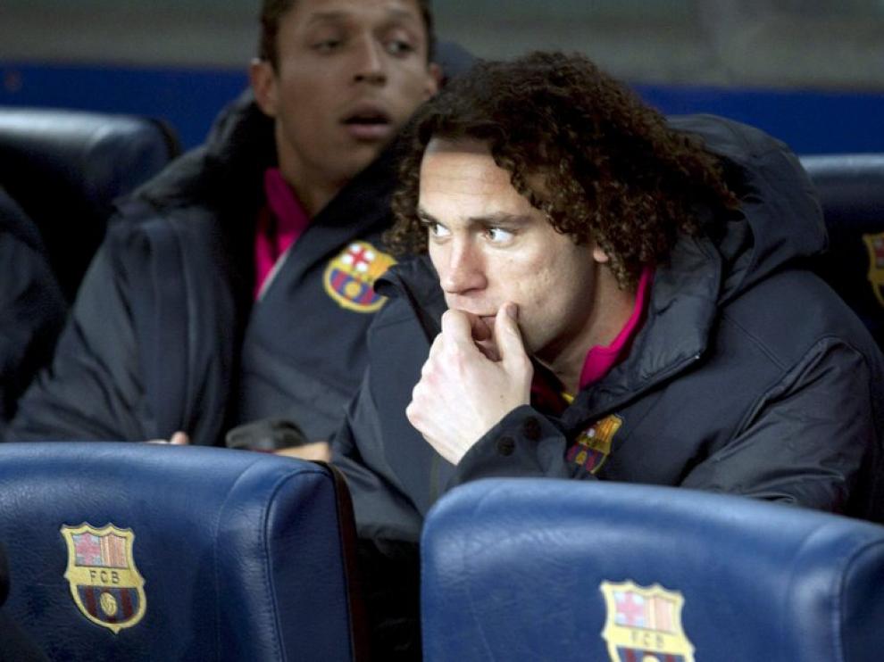 Gaby, en el banquillo del Camp Nou