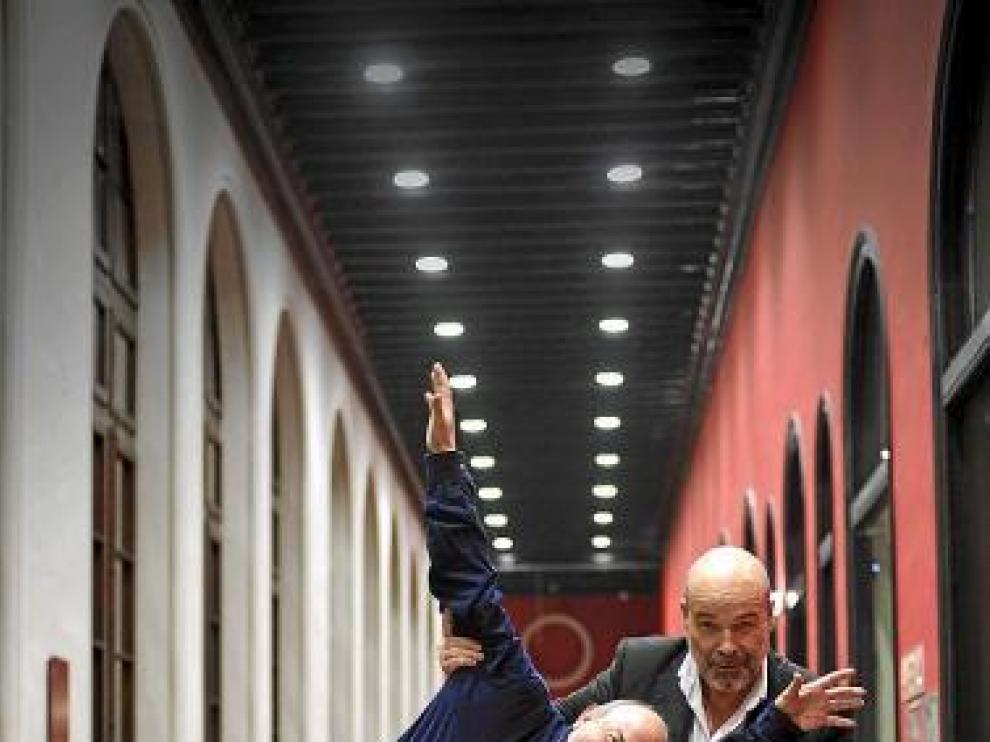 Jesús Bonilla y Antonio Resines, ayer, en el Paraninfo.