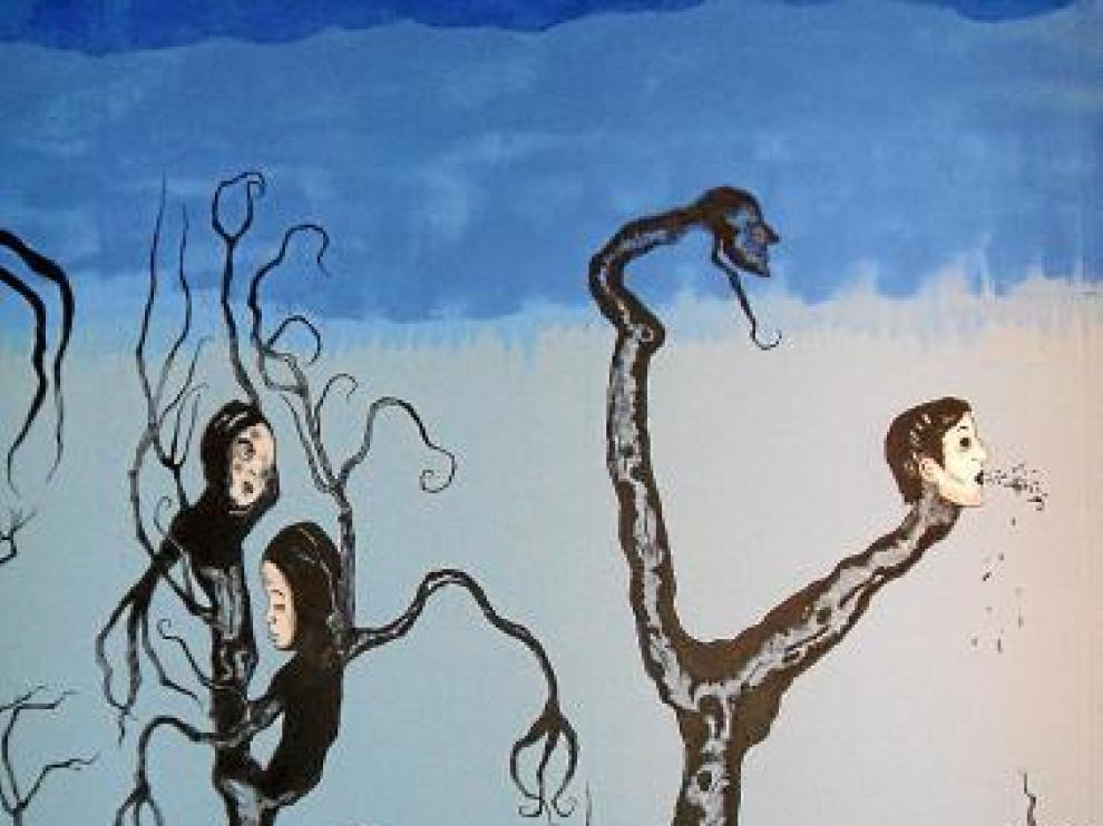 Un aspecto del mural de Patricio García.
