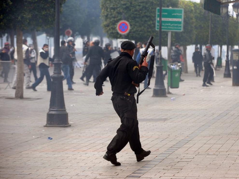 Imagen de archivo de protestas en Túnez.