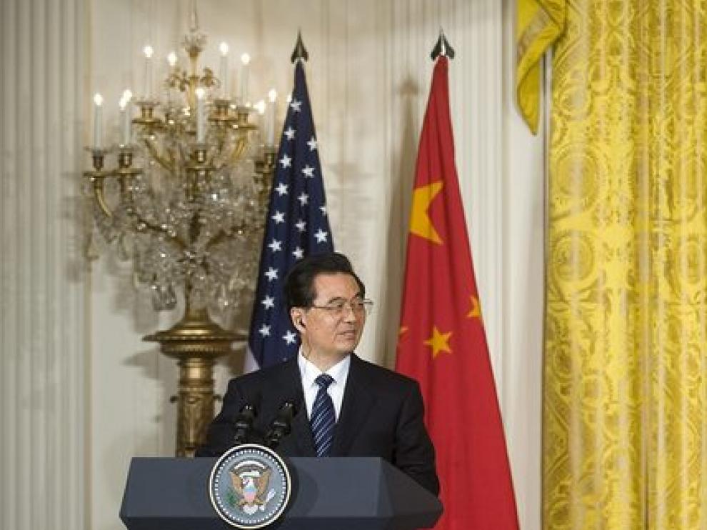Obama y Hu Jintao durante su primera reunión