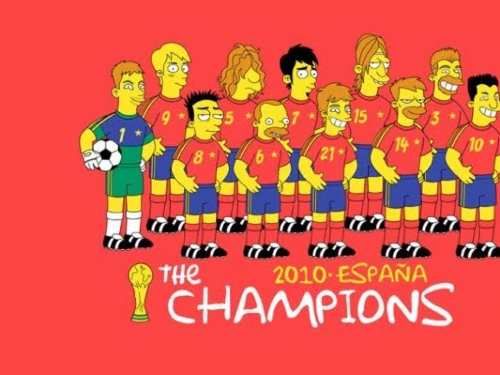 El once de la selección 'simpsonizado'