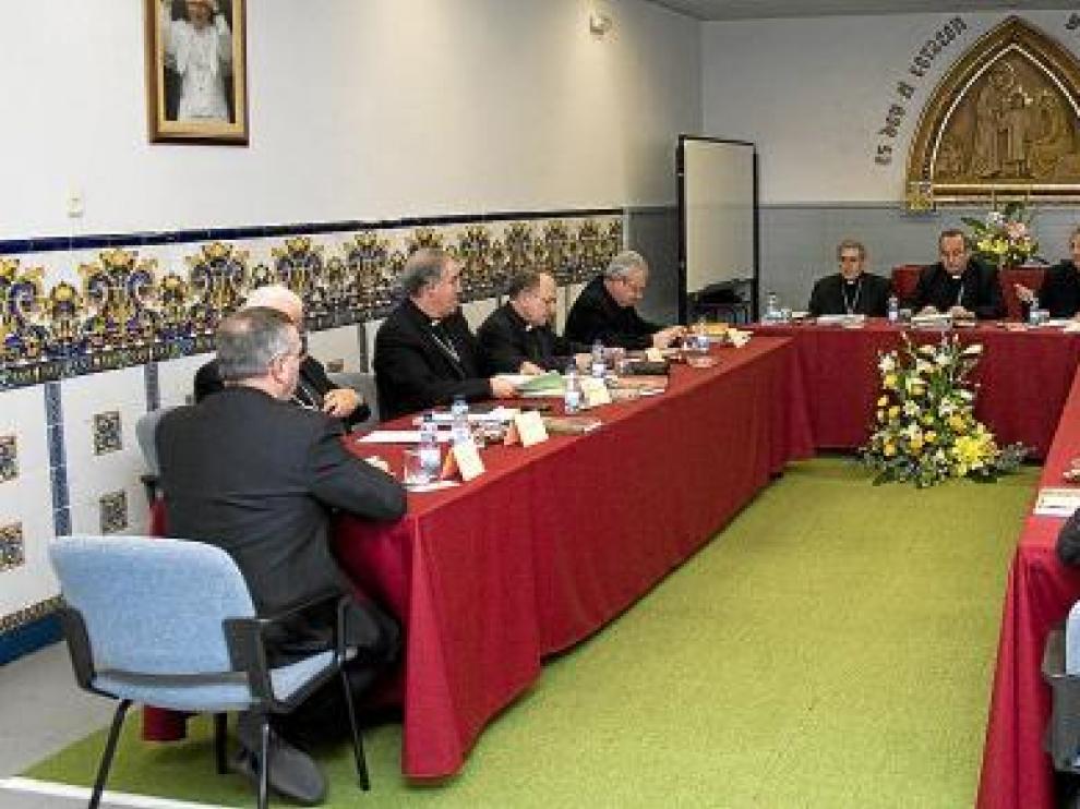 Un momento de la reunión de los obispos catalanes celebrada esta semana.