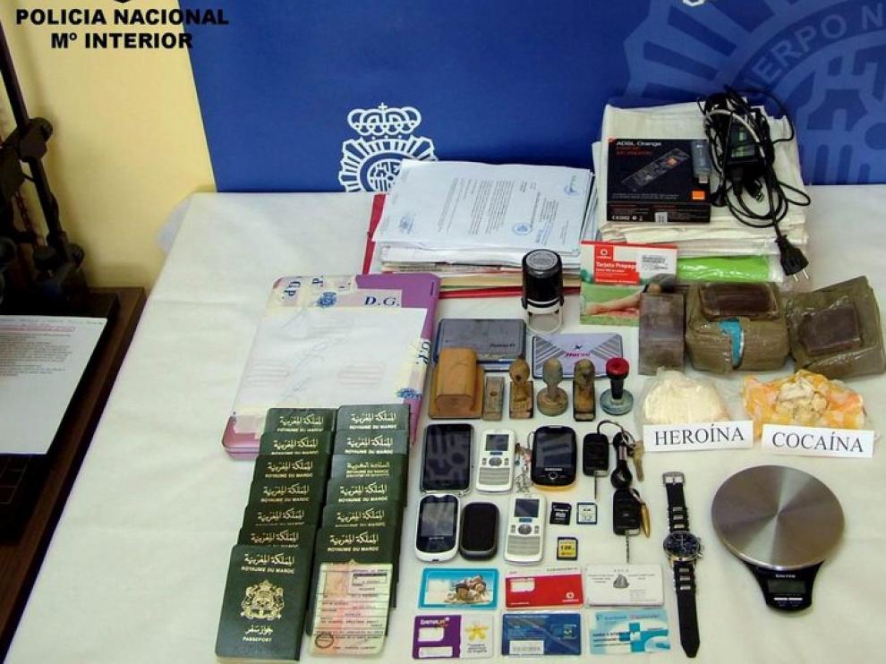 Material incautado en la operación