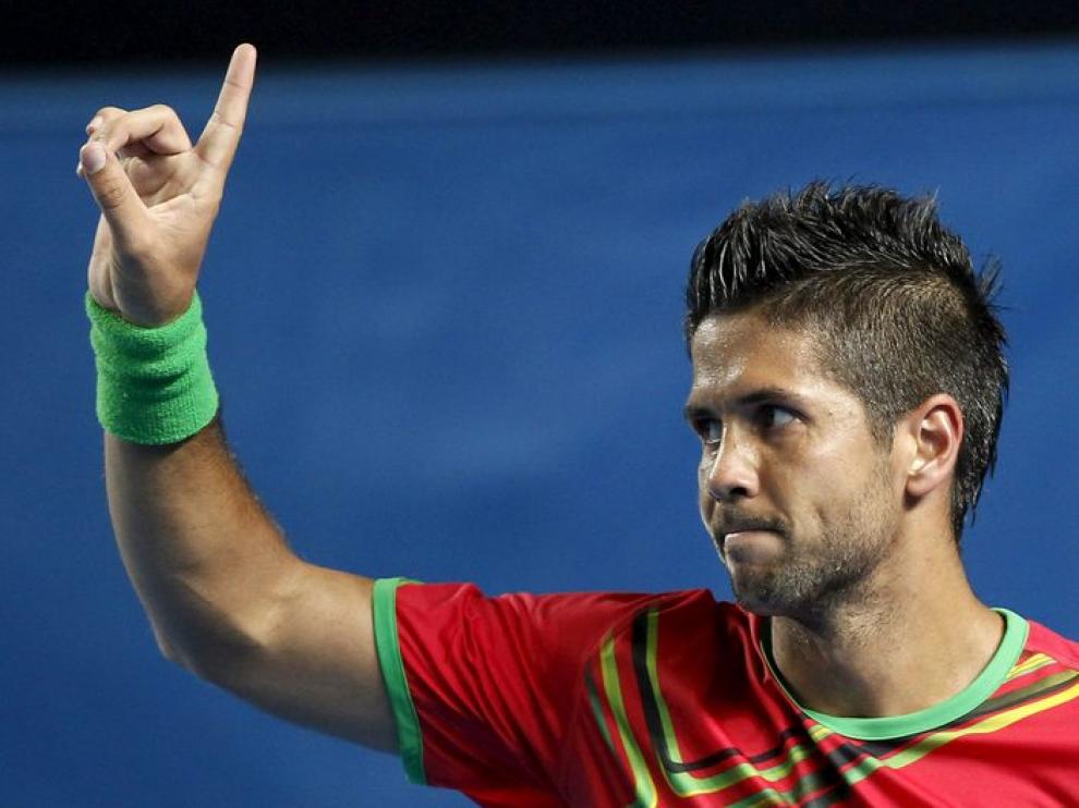 Verdasco celebra un punto.