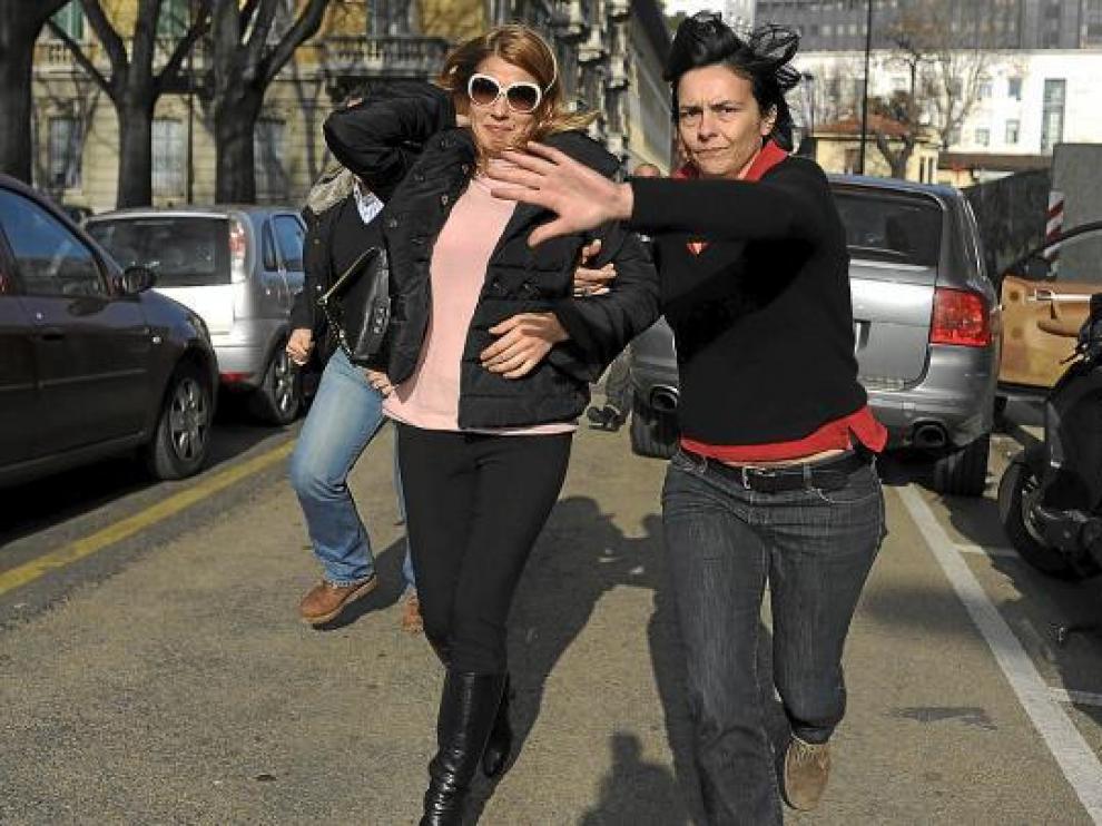 La prostituta de lujo Nadia Macri, a su llegada al tribunal de Roma, el pasado viernes.
