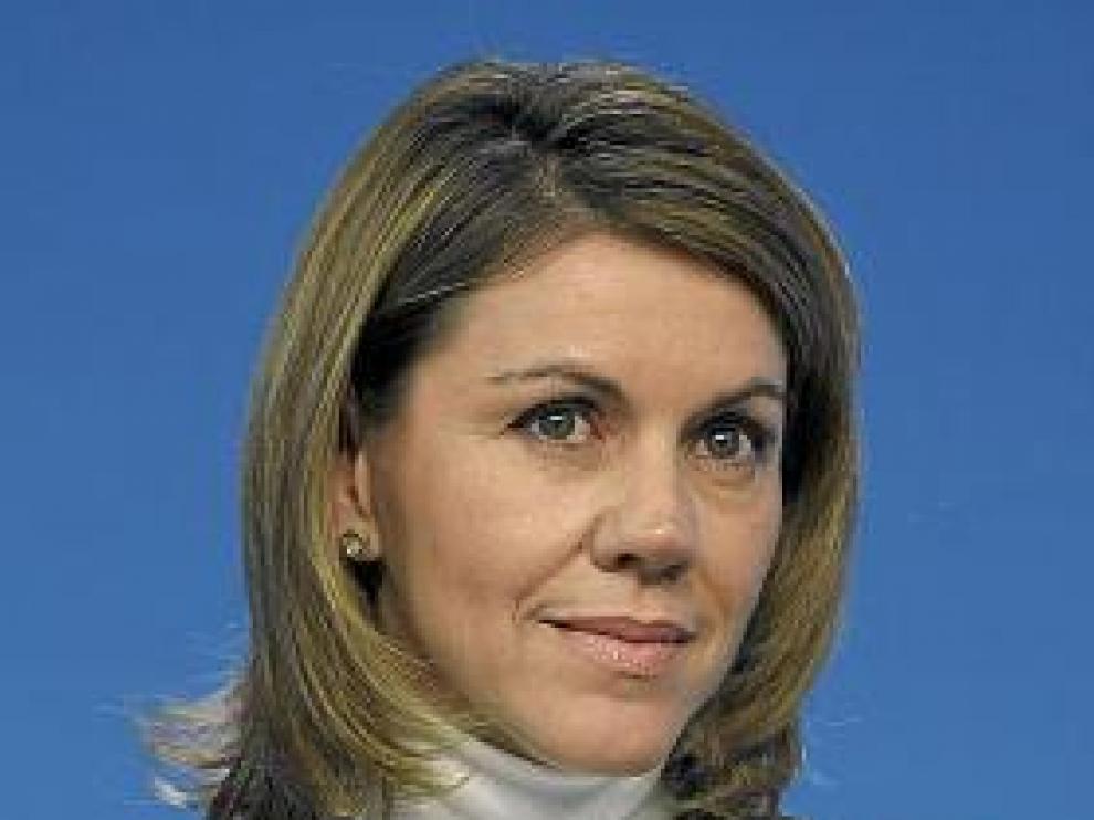 De Cospedal, en su comparecencia, ayer.