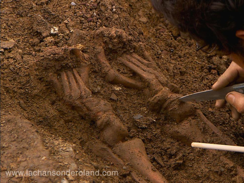 Restos humanos encontrados.