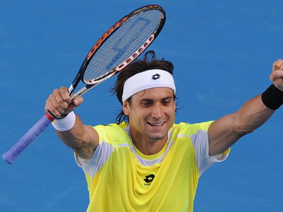 Ferrer celebra su victoria en Melburne