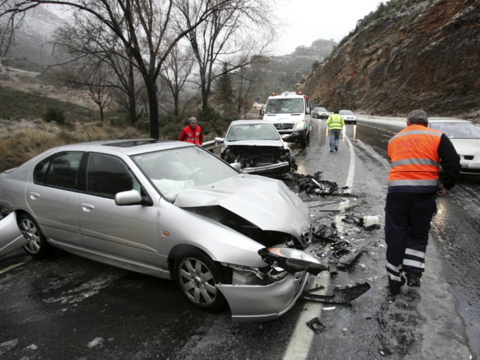 Imagen de un accidente que ha tenido lugar esta tarde en Monrepós
