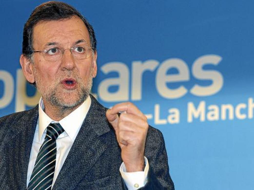 Mariano Rajoy, ayer en un acto del PP en la localidad conquense de Daimiel.