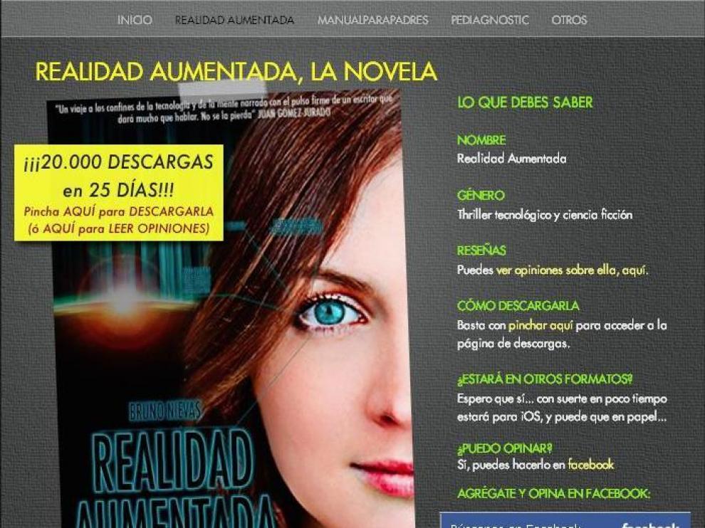 La página para descargar la obra 'Realidad Aumentada'