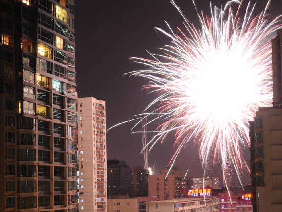 Fuegos artificiales en Pekín