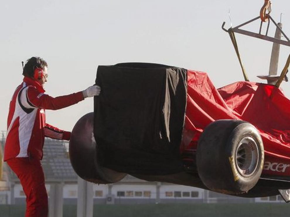 Massa rompió el Ferrari F150