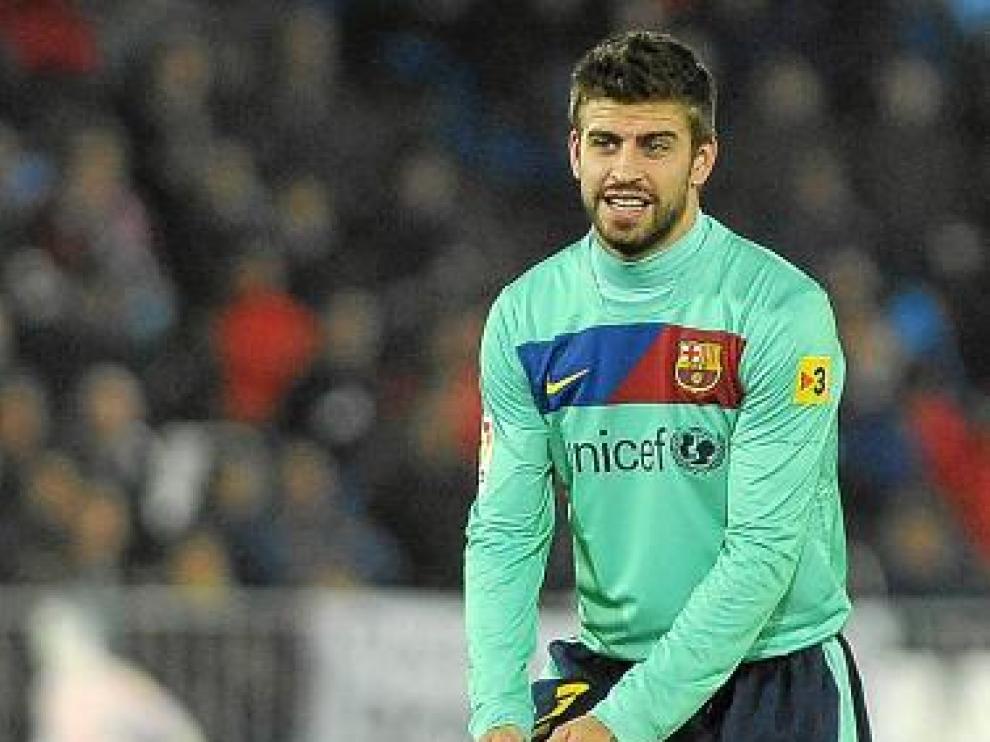 Gerard Piqué, en el partido del miércoles en Almería.