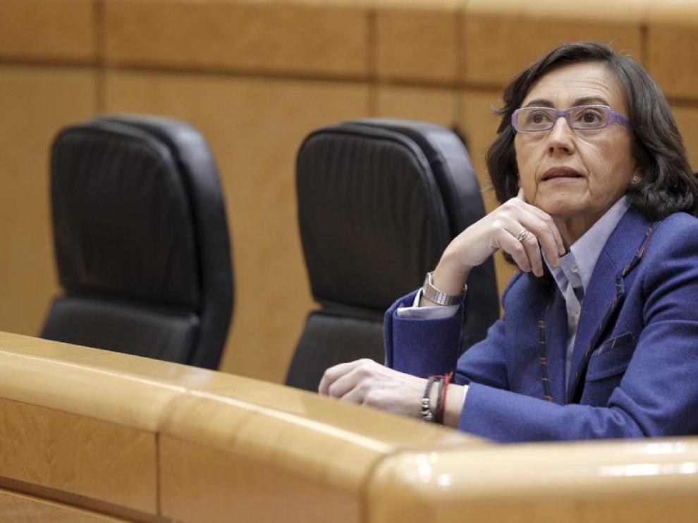 Rosa Aguilar durante la sesión de control en el Senado.