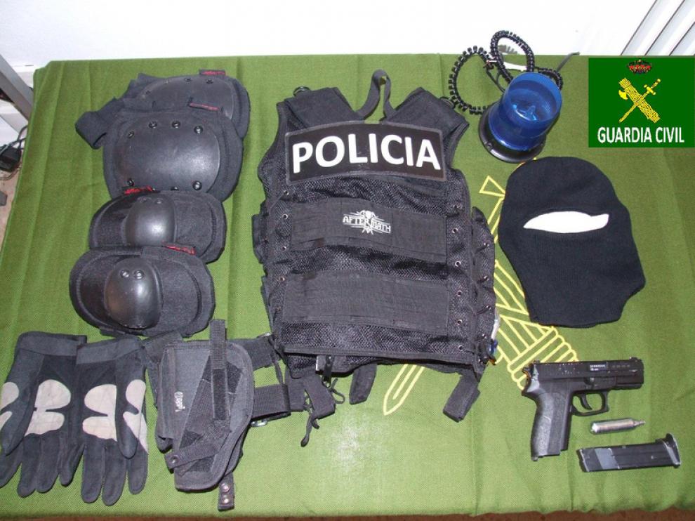 Material incautado al detenido