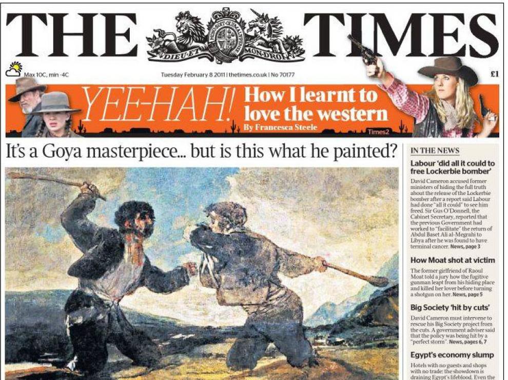 Portada de hoy en 'The Times'