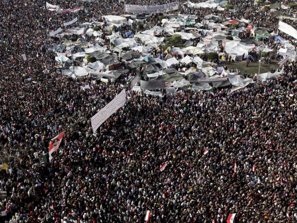 Vista aérea de la plaza Tahrir