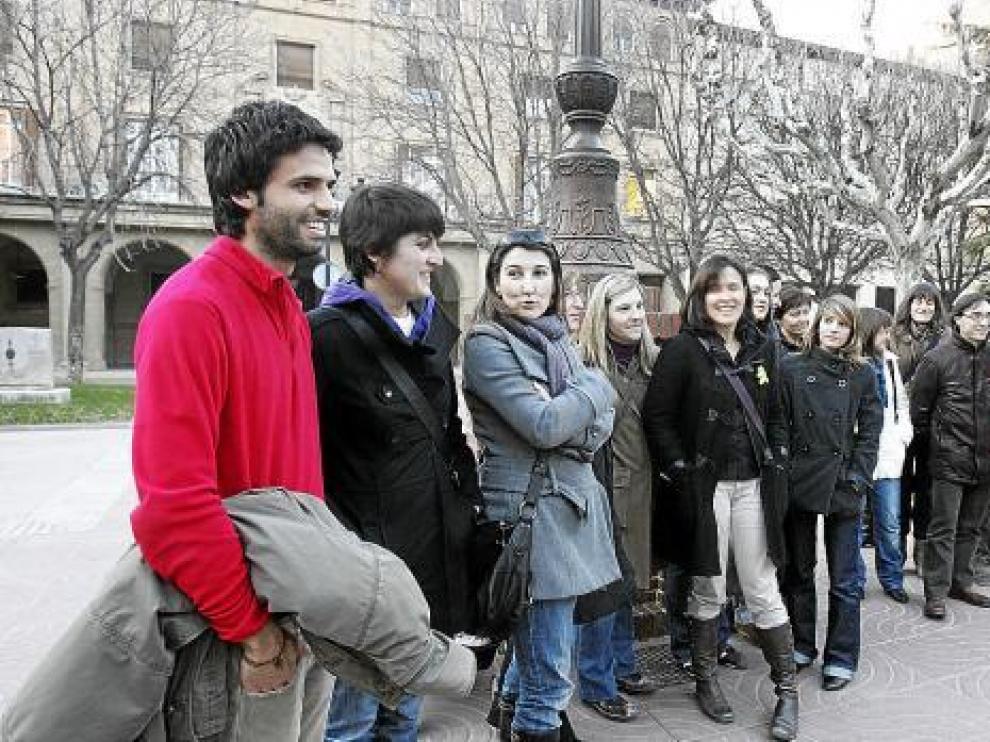 Apenas una veintena de profesores acudió a la convocatoria de Huesca.