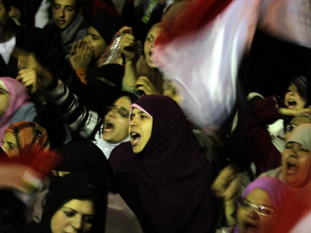 Los egipcios se lamentaban durante el discurso de Mubarak