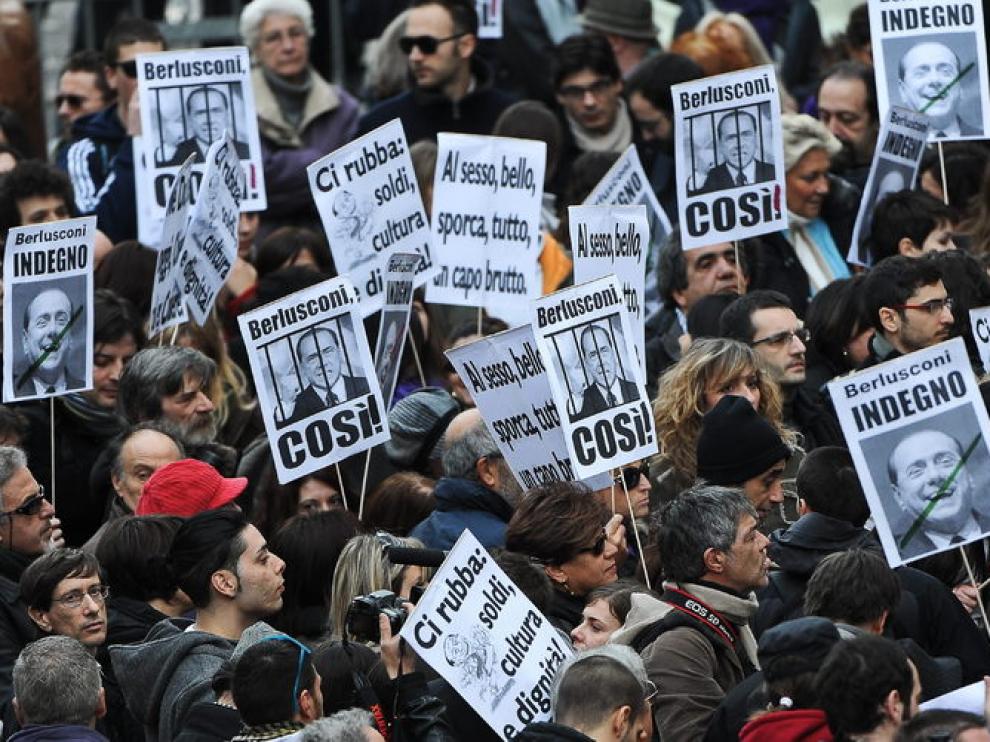 Protesta contra Berlusconi