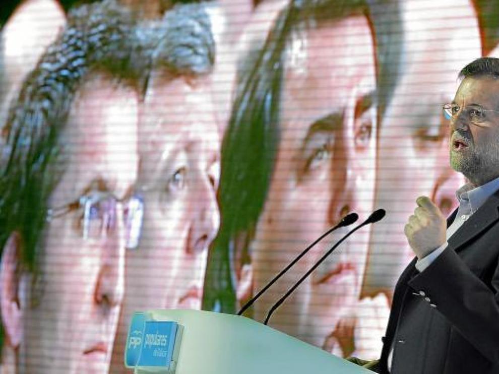 El presidente del PP, Mariano Rajoy, en la clausura de la convención de los populares gallegos.
