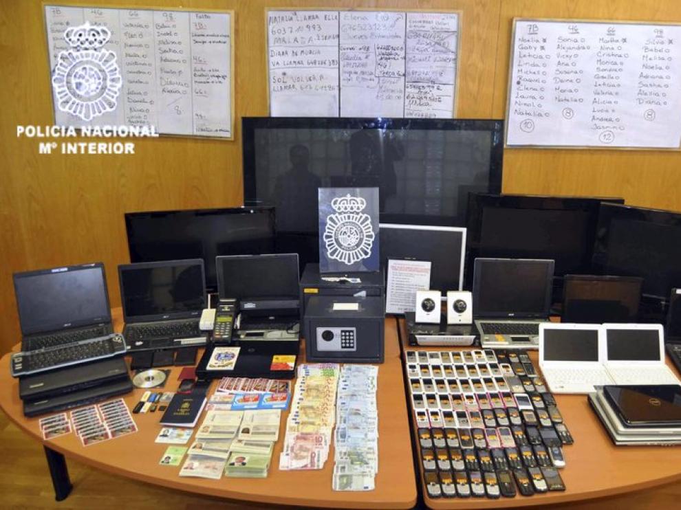 Material incautado en la operación