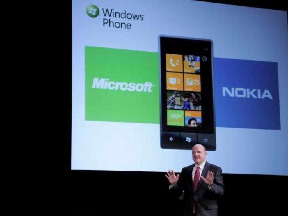 El presidente de Microsoft, Steve Ballmer, durante la conferencia que pronunció en Barcelona.