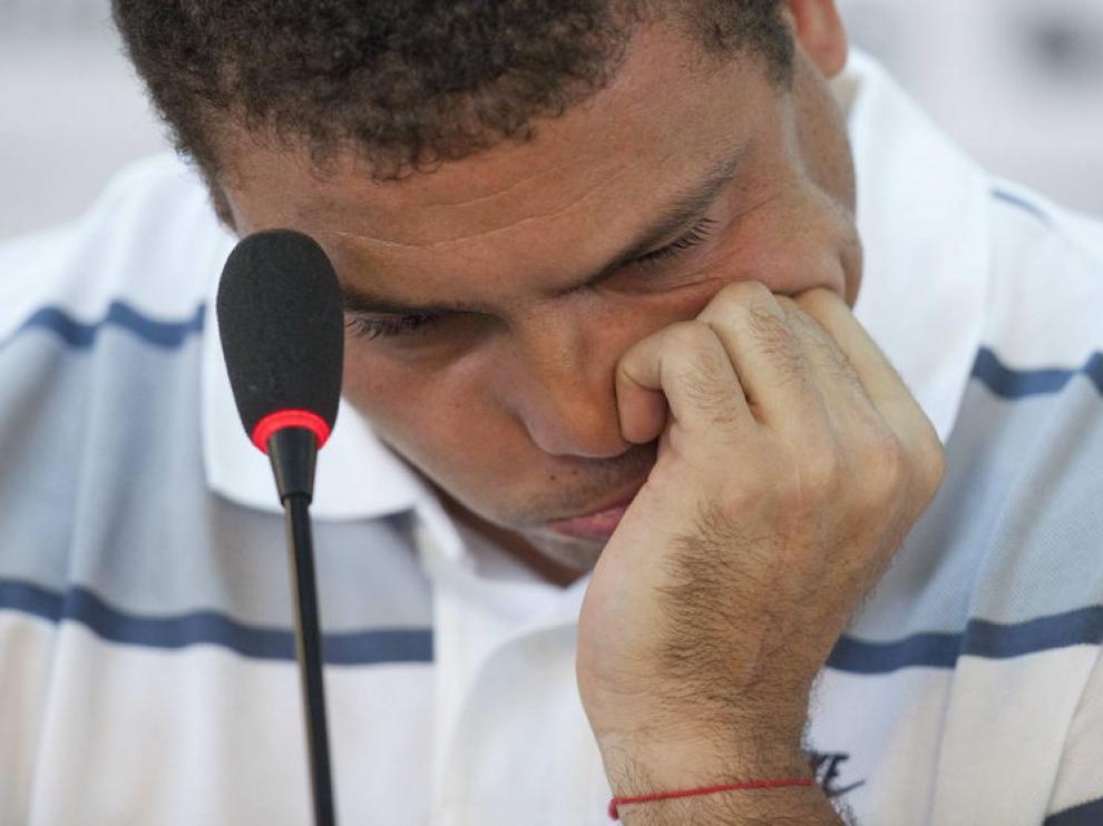 Ronaldo, visiblemente emocionado, en su adiós