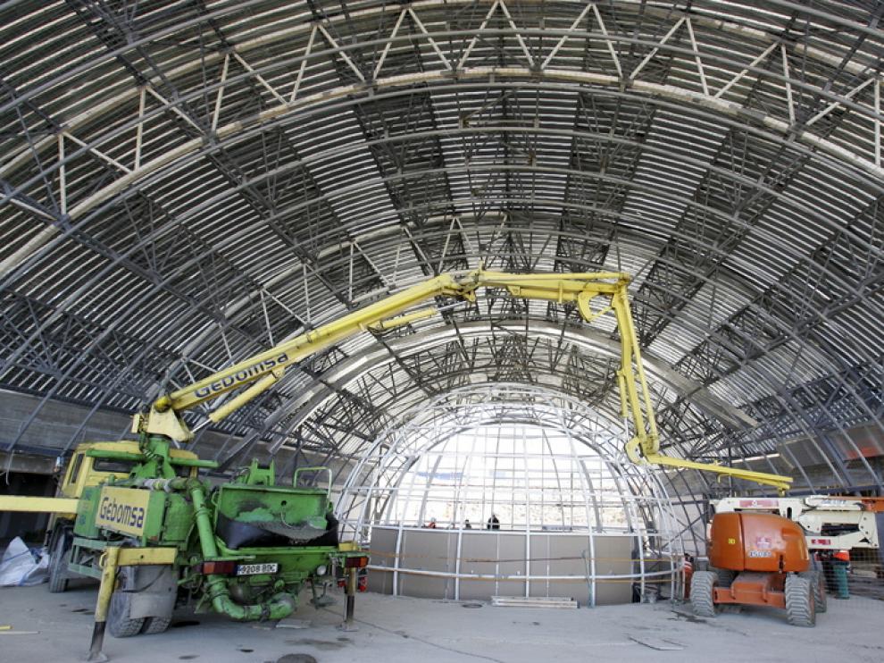 El interior del Planetario de Walqa, en obras