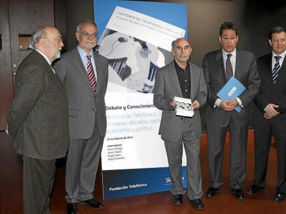 Fernández Clemente, Nadal, Calvo, Aliaga y Tartón, en la presentación del libro.