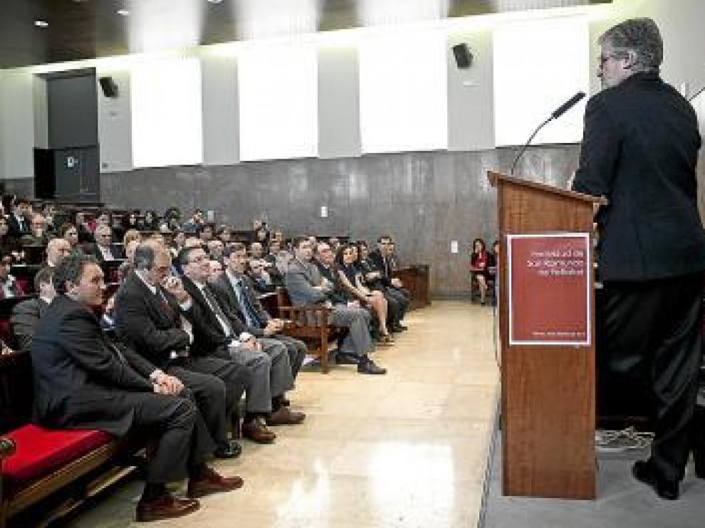 Manuel Marín, ayer en la Facultad de Derecho.