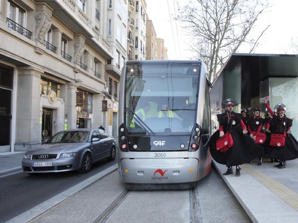 La 'performace' que informaba sobre el tranvía en Gran Vía