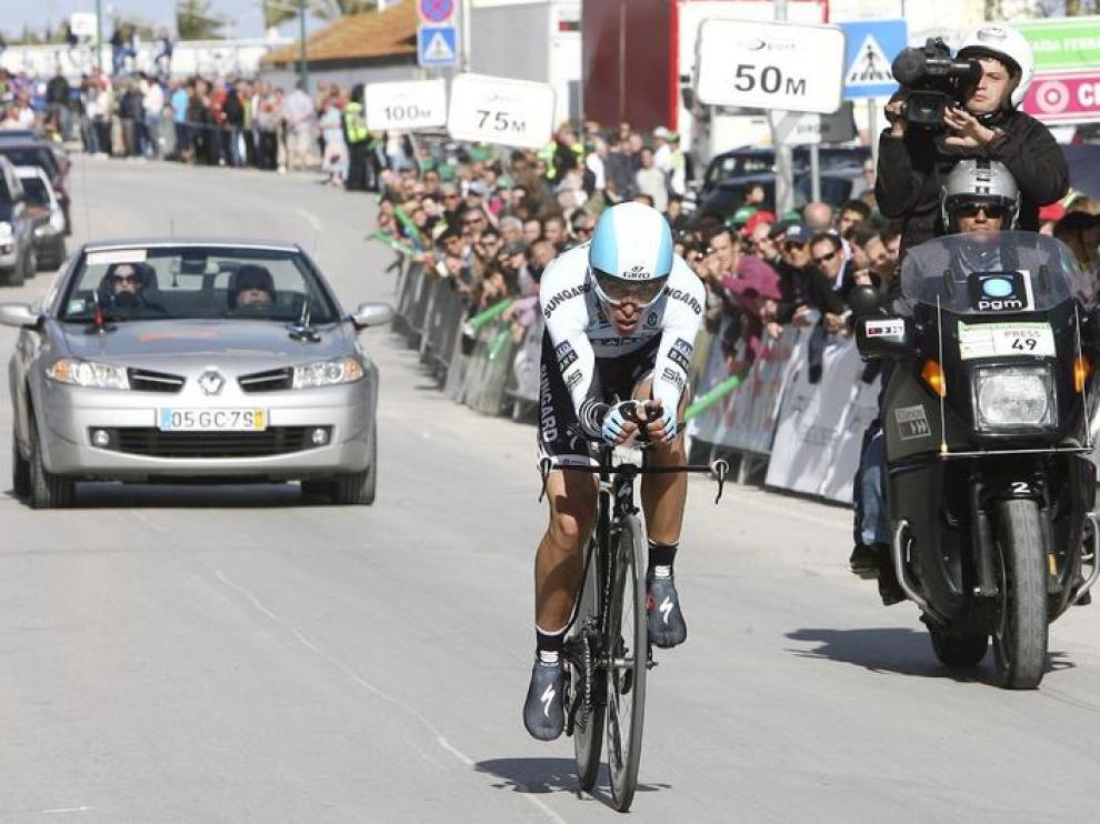 Alberto Contador durante la contrarreloj