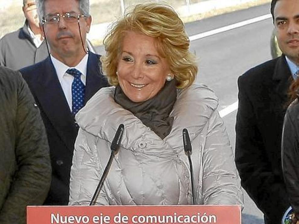 Esperanza Aguirre, ayer cuando hizo público que le tienen que extirpar un tumor.