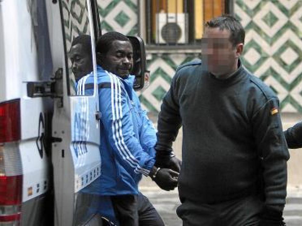 El ghanés condenado por el homicidio, ayer, antes de la vista.
