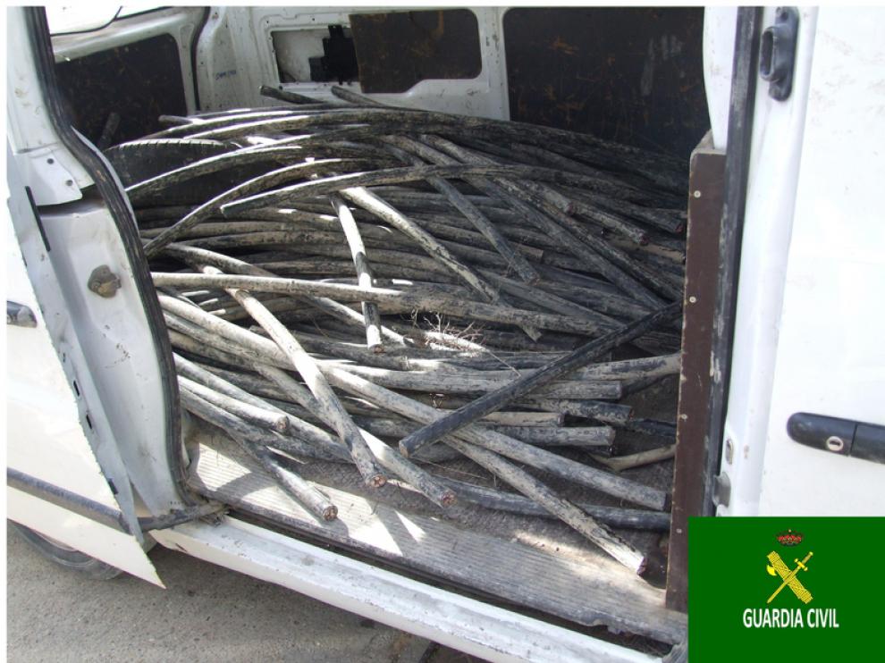 Material incautado en la operación