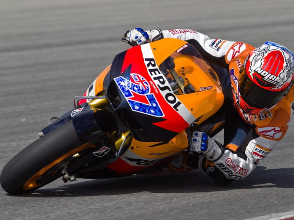 Casey Stoner durante una sesión de entrenamientos en Sepang
