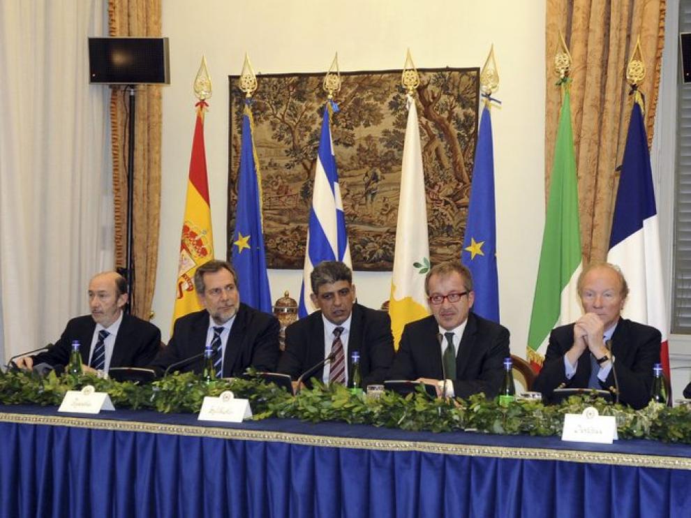 Rubalcaba y otros ministros de Interior de la UE.